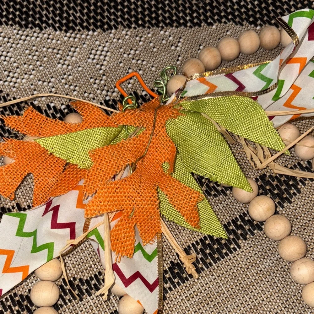 Wood Bead Pumpkin Wall Decor